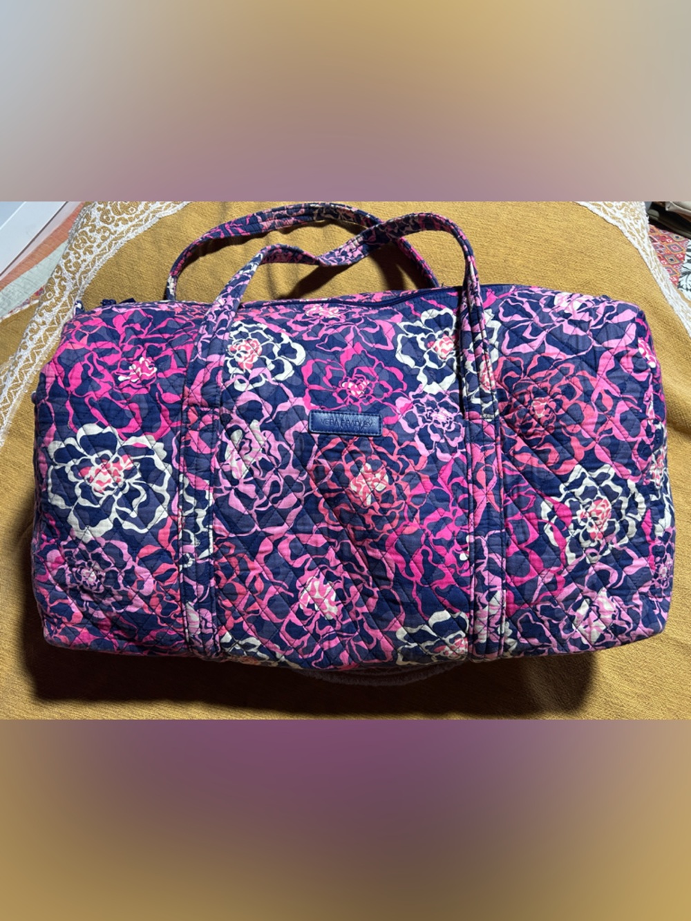 Vera Bradley Quilted Floral Duffel in Katalina Pink